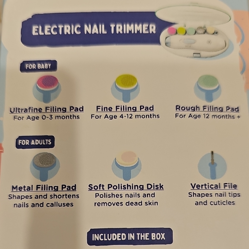 Nolla Electric Nail Trimmer - White and Blue - Picture 3 of 7